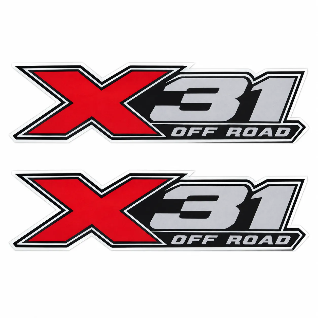 استيكر X31 OFF ROAD أحمر وفضي للسيارة